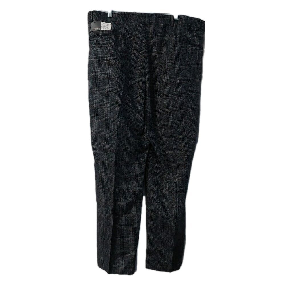 JT Beckett Mens Dress Pants Gray Plaid 40 x 32 Wool Blend NWT READ